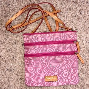 Dooney & Bourke pink and white crossbody purse
